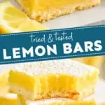 pinterest graphic for lemon bars recipe