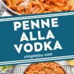 pinterest graphic for penne alla vodka