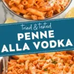 pinterest graphic for penne alla vodka