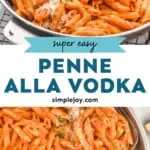 pinterest graphic for penne alla vodka