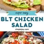 pinterest graphic of blt chicken salad