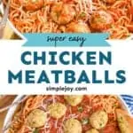 pinterest graphic of chicken meatballs