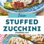 Pinterest graphic of zucchini boats