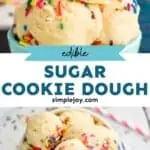 pinterest graphic of sugar cookie dough