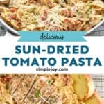 sun-dried tomato pasta pinterest graphic
