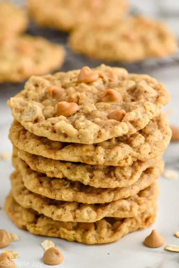 a stack of oatmeal butterscotch cookie recipe