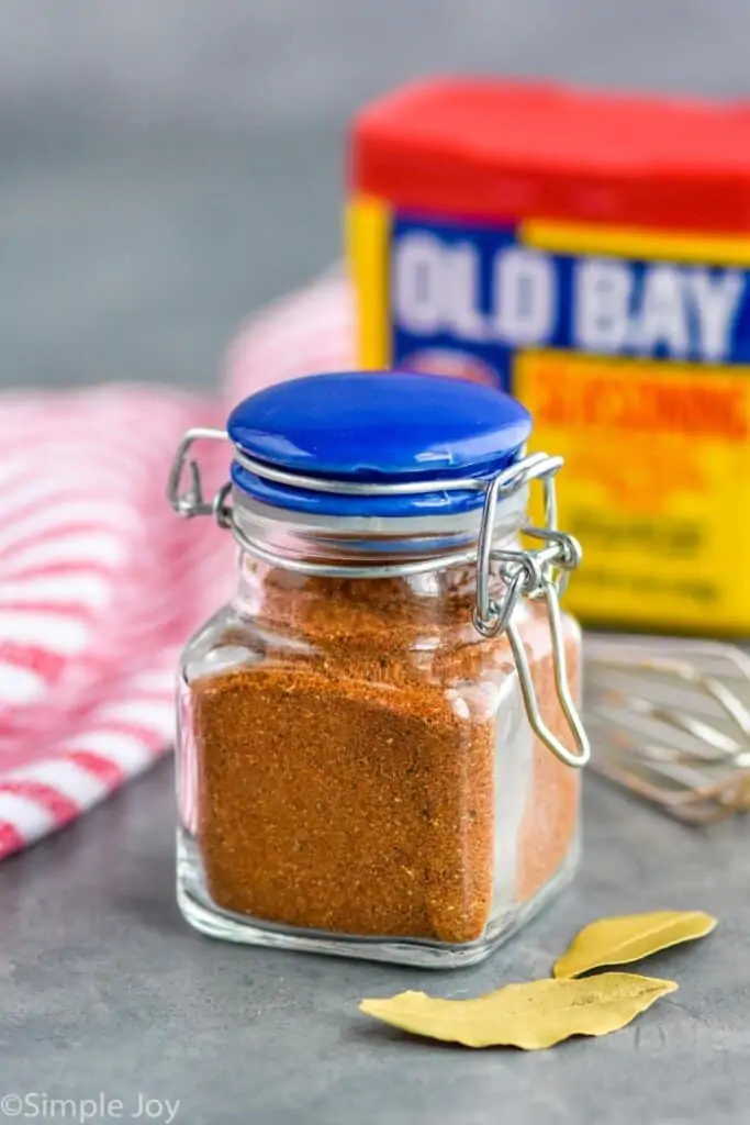 homemade old bay seasoning in a small jar