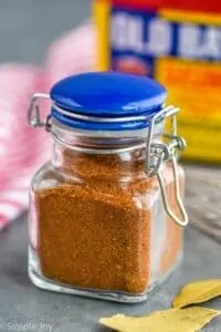 homemade old bay seasoning in a small jar