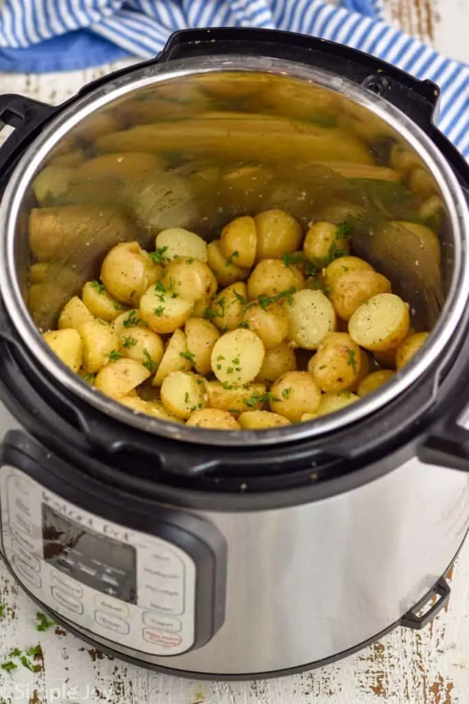 instant pot baby potatoes in a pressure cooker