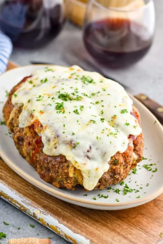 italian meatloaf on a platter