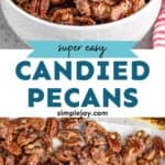 pinterest graphic of candied pecans