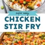 pinterest graphic of chicken stir fry