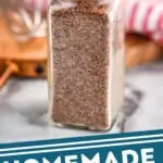 Pinterest graphic of small bottle of grill seasoning recipe