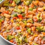 a skillet full of chicken stir fry recipe - 9