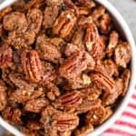 overhead of a bowl of candied nuts - 13