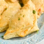 close up of a mini chicken pot pie on a platter - 10