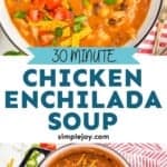 pinterst graphic of chicken enchilada soup