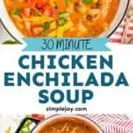pinterst graphic of chicken enchilada soup
