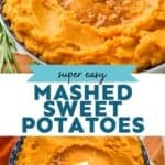 pinterest graphic of mashed sweet potatoes