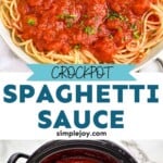 pinterest graphic of spaghetti sauce