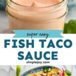pinterest graphic of fish taco sauce