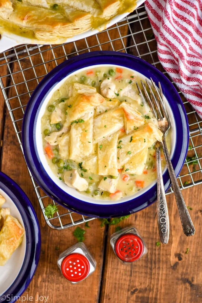 chicken pot pie casserole on a plate