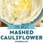 pinterst graphic of cauliflower mashed potatoes