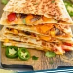pinterest graphic of a stack of veggie Quesadillas