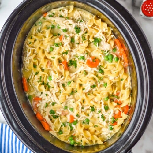 Crockpot Chicken and Noodles - Belle of the Kitchen