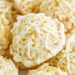 close up of lime coconut macaroons - 9
