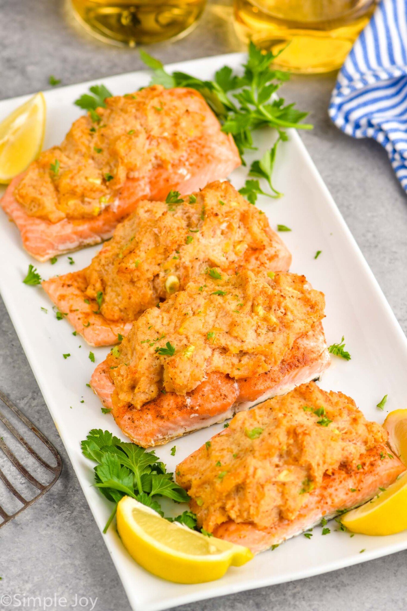Crab Stuffed Salmon - Simple Joy