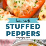 pinterest graphic of chicken stuffed peppers