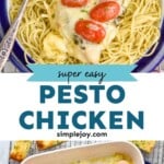 pinterest graphic of pesto chicken