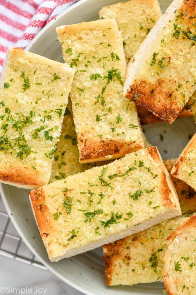 basket full of homemade garlic bread