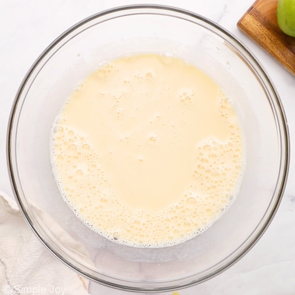 eggs and evaporated milk beaten together