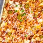 overhead of bbq chicken nachos - 9