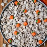 Overhead photo of Pumpkin Spice Muddy Buddies recipe. - 9