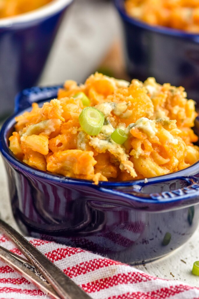 Photo of a bowl of Buffalo Chicken Mac and Cheese