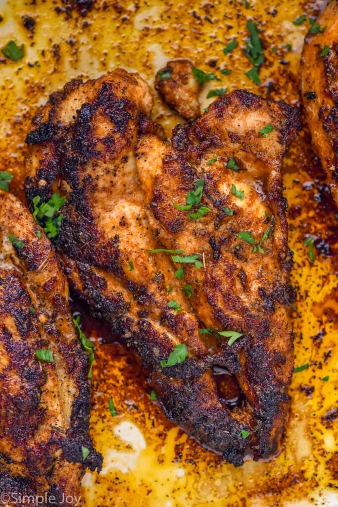 Overhead photo of Blackened Chicken.