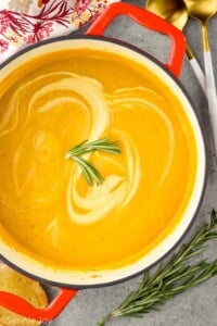 Overhead photo of Acorn Squash Soup