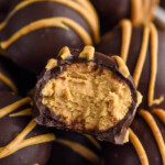 Photo of Peanut Butter Balls with a bite taken out.