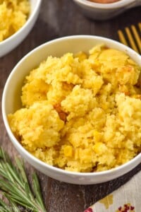 Photo of Corn Casserole in a bowl.