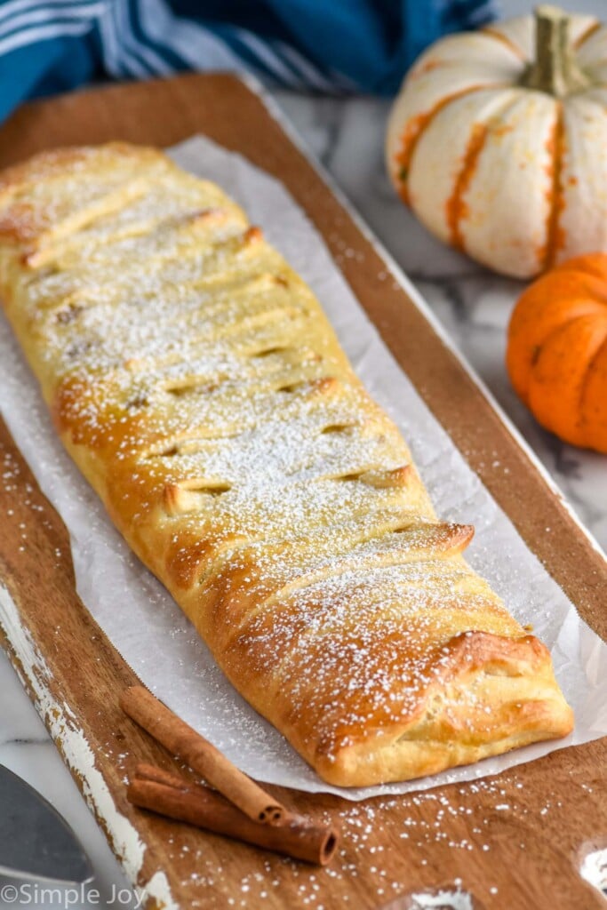 Overhead photo of Pumpkin Cheesecake Braid.