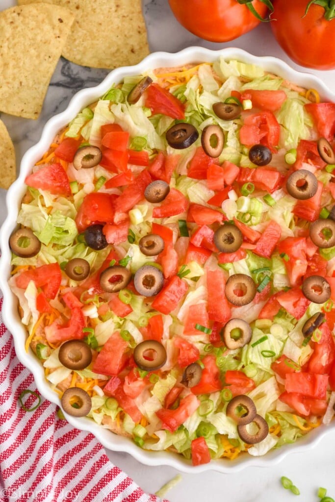 Overhead photo of Taco Dip