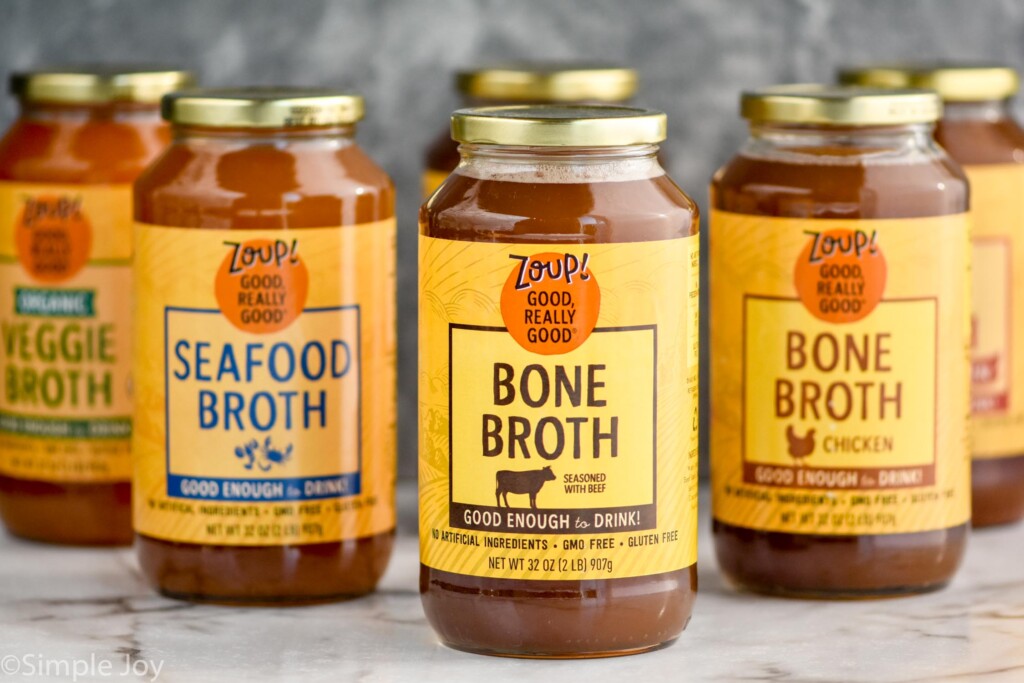 bottles of zoup broth