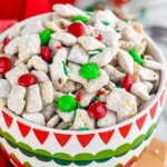 Bowl of Christmas puppy chow