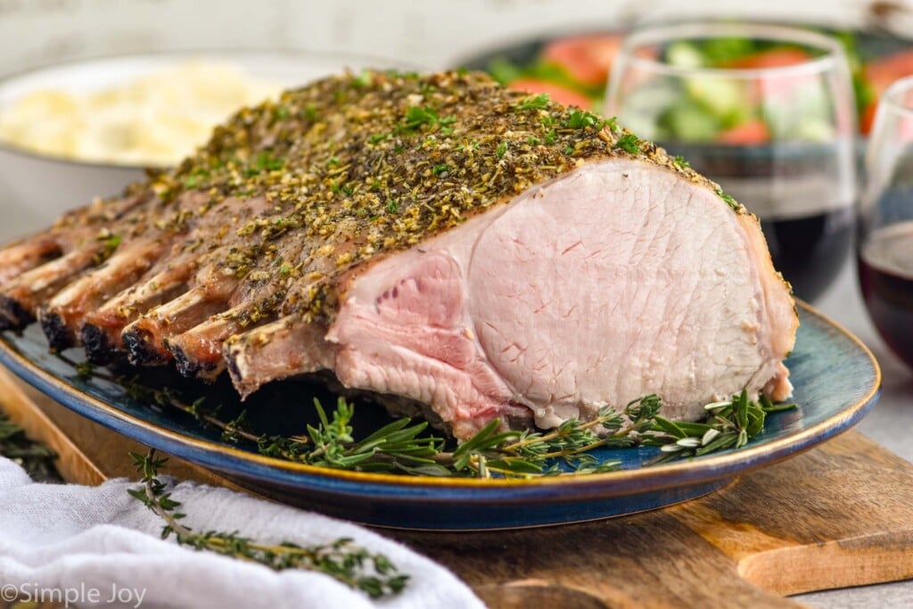 Front facing photo of Roast Pork Loin on a plate