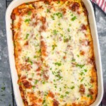 Overhead photo of Homemade Lasagna