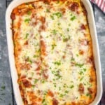 Overhead photo of Homemade Lasagna - 12