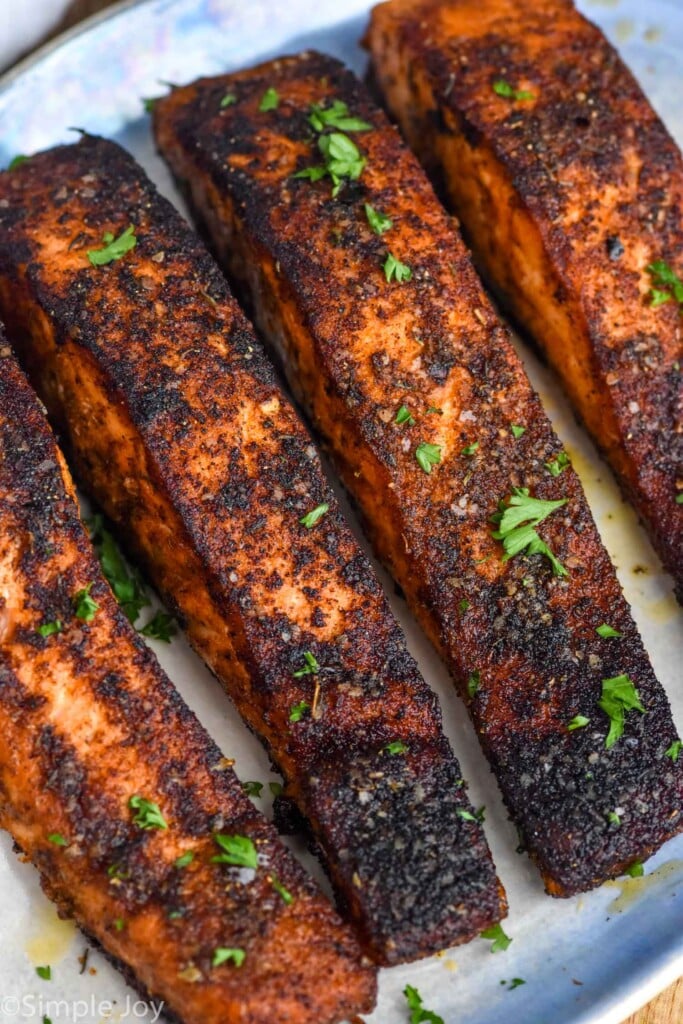 Close up photo of Blackened Salmon